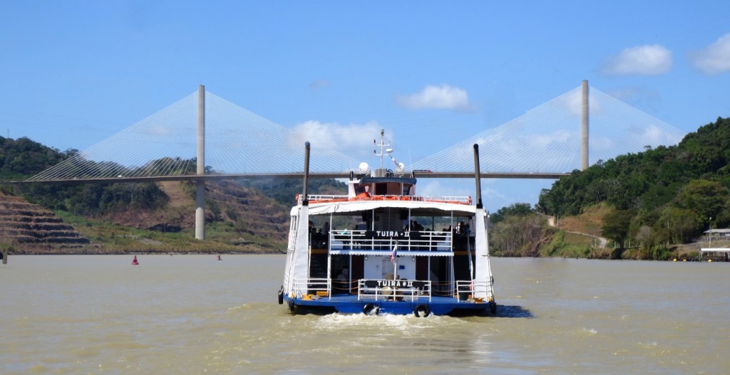 Cable-stayed bridge over Panama Canal.