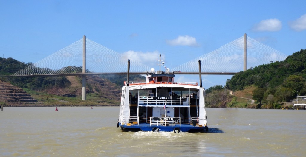 Cable-stayed bridge over Panama Canal.