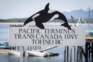 Terminus sign for TC Highway at Tofino BC