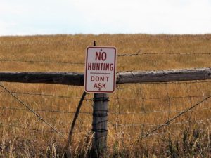 No Hunting sign that adds: Don't Ask