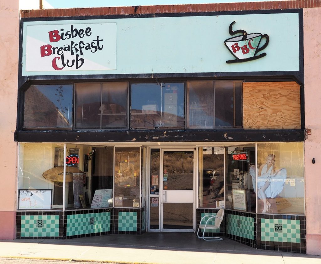 Storefront for diner in ghost town of Lowell