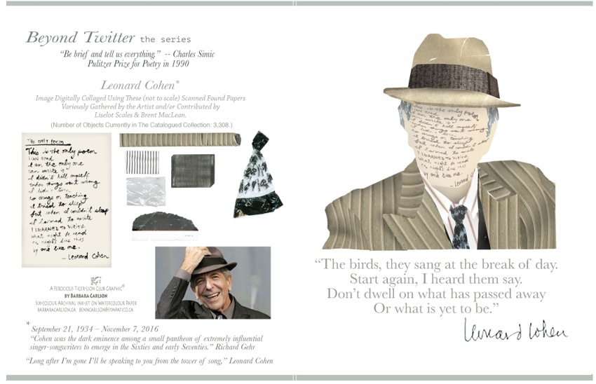 Greeting card with Leonard Cohen image.