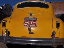 AZ license plate on vintage car.