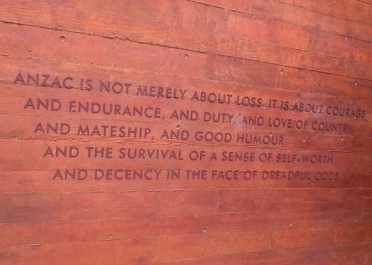 Concluding text at ANZAC Memorial that sums up its meaning for Australians and New Zealanders.