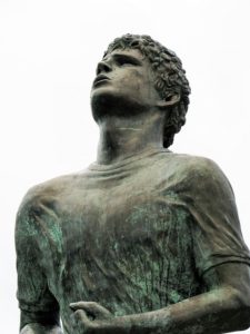 Head and torso shot of Terry Fox Memorial.