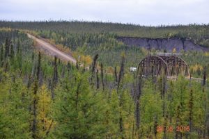 Through-truss bridge across Eagle river; built from 1974 to 1979.
