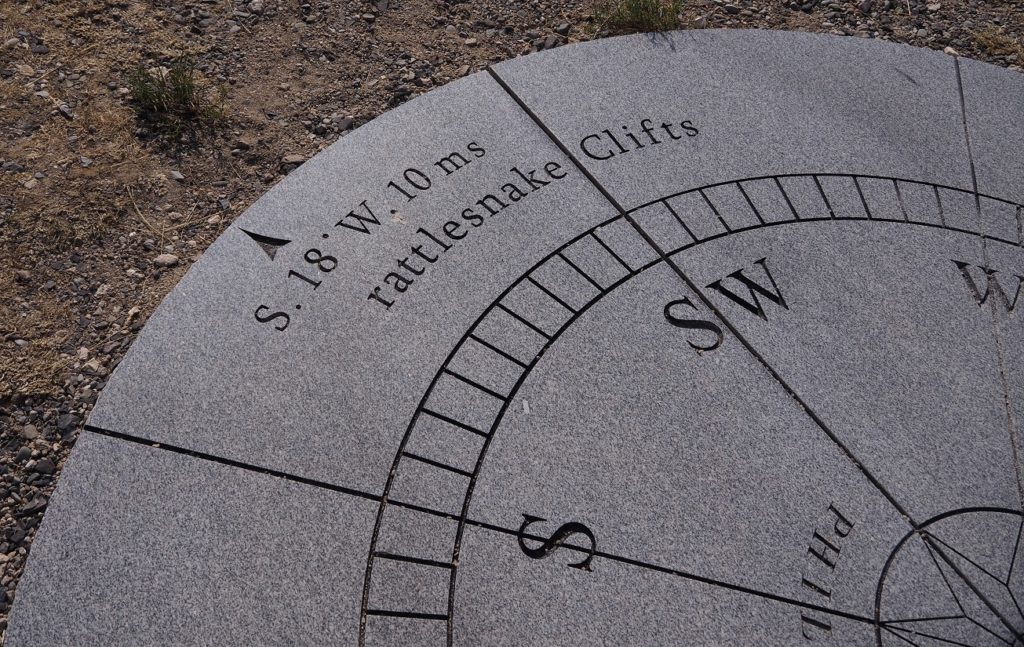 Arc of compass memorial to Lewis and Clark.