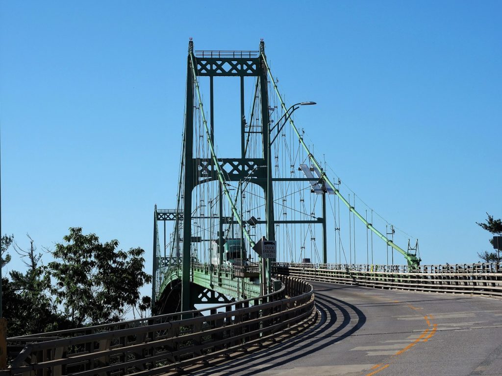 First superstructure for cable-stayed section of bridge.