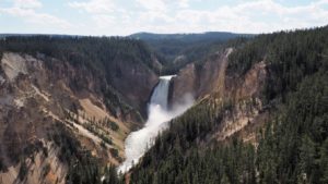 Lower Falls of Yellowstone River in the Grand Canyon, from observation point close to where Thomas Moran stood..