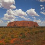View of Uluru (Ayer's Rock) in the distance.