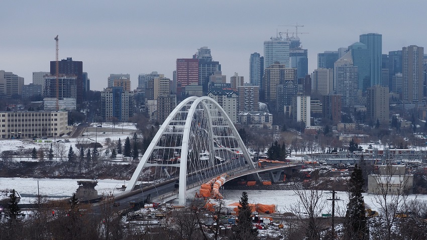 View of Walterdale Bridge from Saskatchewan Drive.