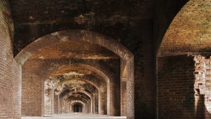 Hallway of gun deck of Fort Jefferson.