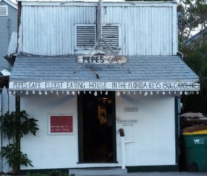 Old clapboard house as oldest restaurant in Florida Keys.