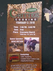 Brochure for Critter Cooking class