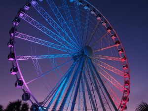 Multi-coloured Skywheel in Myrtle Beach, still.