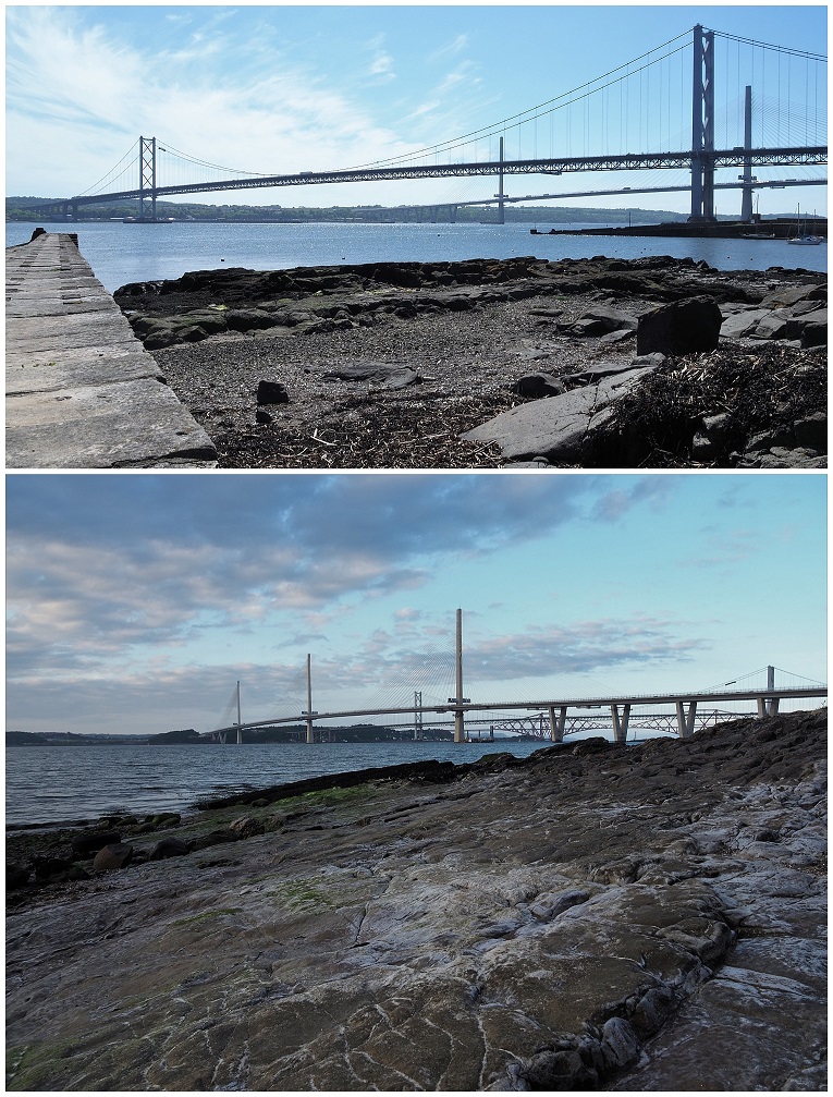 All 3 bridges over the Firth of Forth, in 2 views