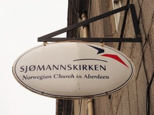 Sign for Norwegian Church in Aberdeen