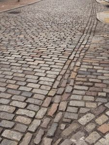 Paving stones on hill in Aberdeen