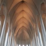 Domend and arched ceiling of Iceland's landmark church