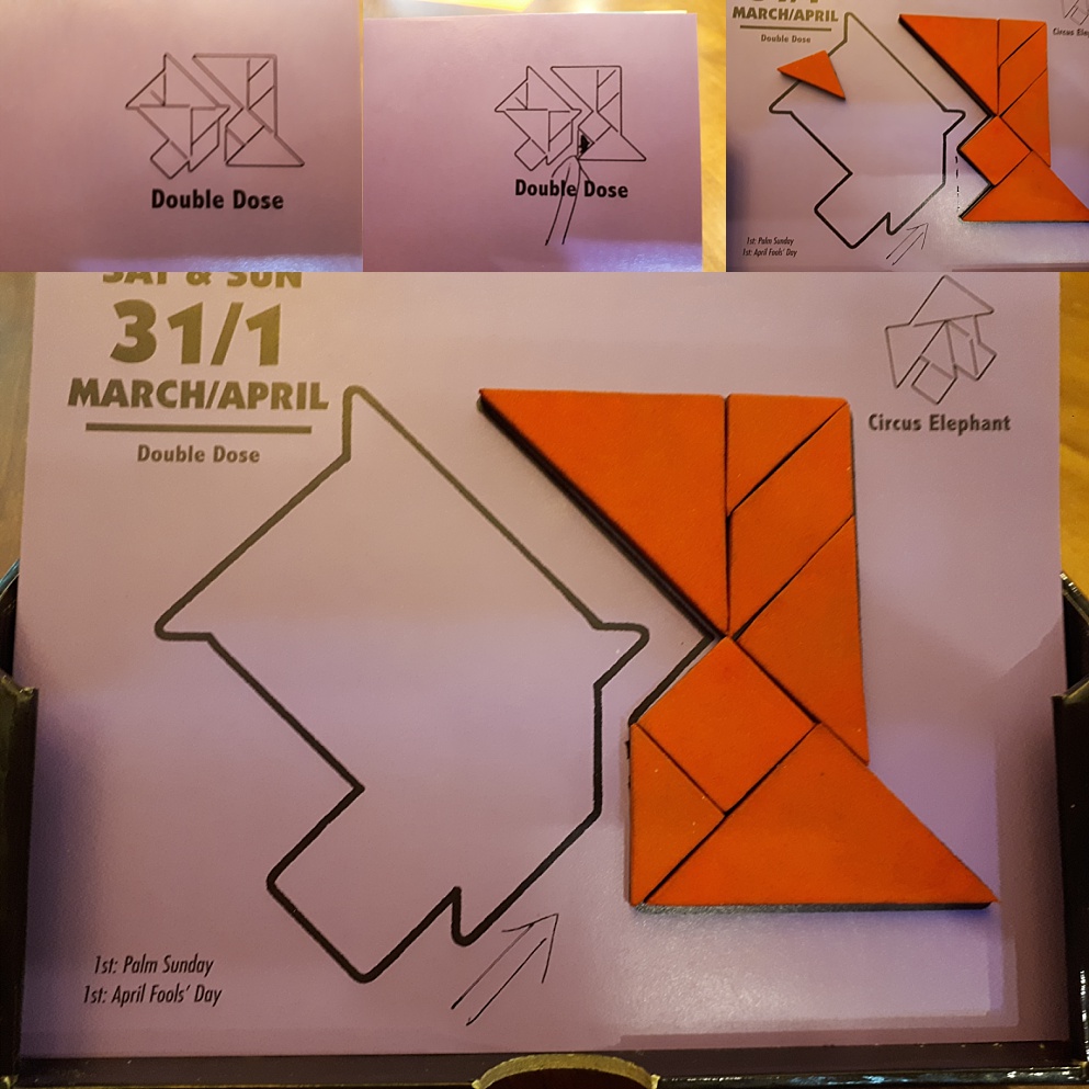 4-photo collage shoiwng tangram solution