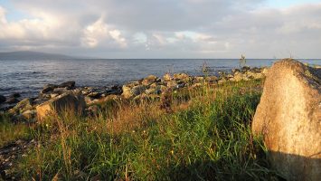 Galway Bay in warm early-morning light