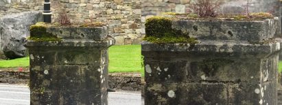 Serendipitous face on stone pillar at Lismore Castle