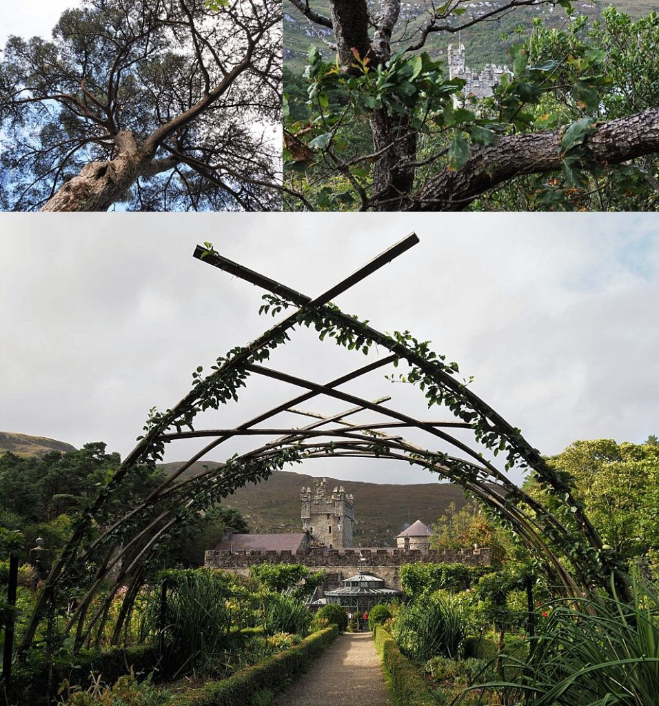 3-photo collage of Glenveagh Castle