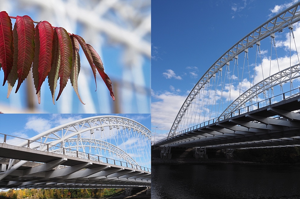 3-photo collage of Vimy Memorial Bridge in Ottawa