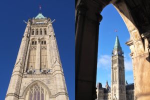 Arty views of the Peace Tower on Parliament Hill