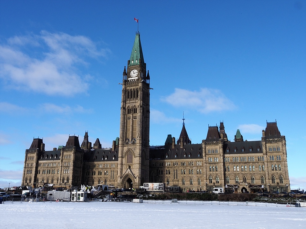 A plain shot of Centre Block before the renovations begin in 2019