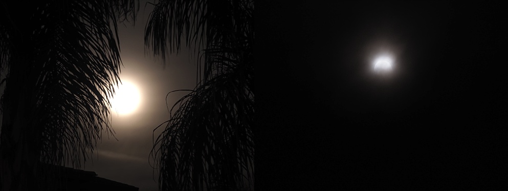 2-photo collag eof supposed super blood moon, 20 Jan 2019