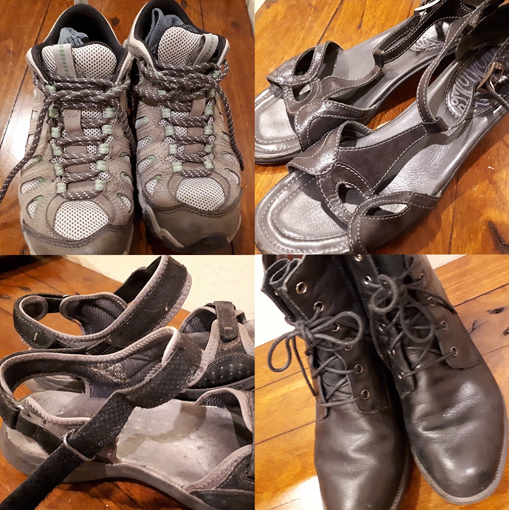 4-photo collage of shoes being used