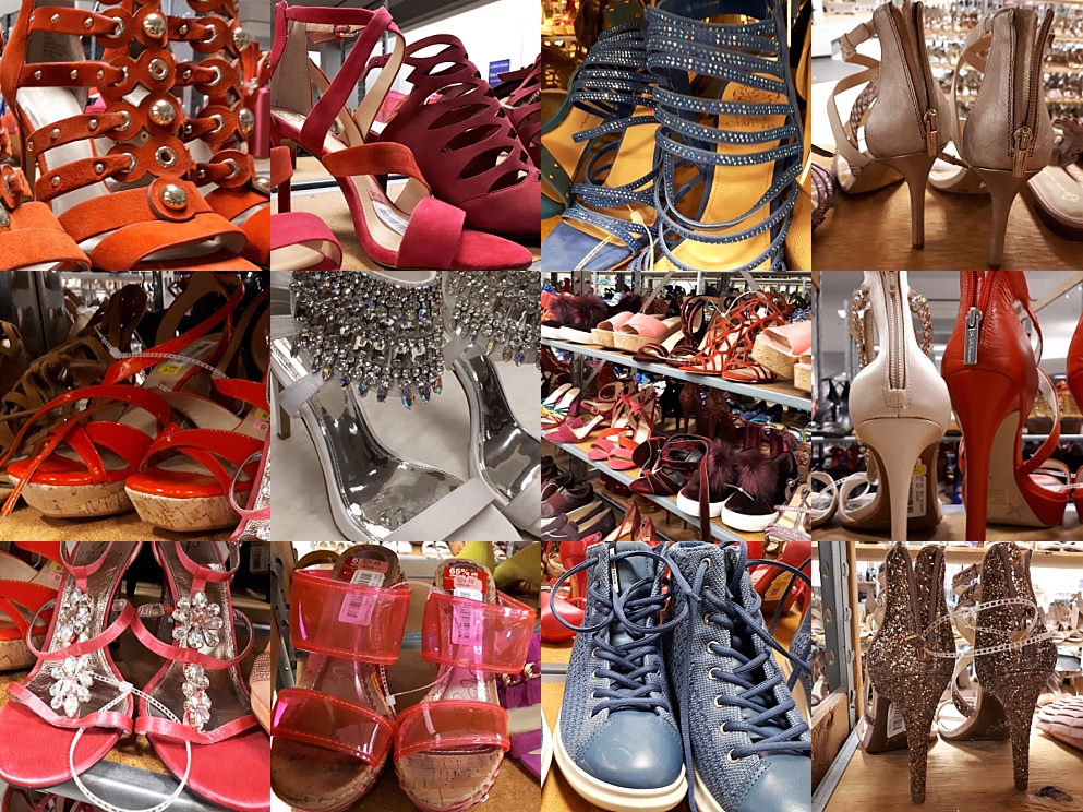 12-photo collage of discount shoes