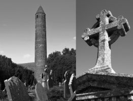 2-photo collage of cemetery at Wicklow