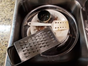 Dirty dishes in the sink