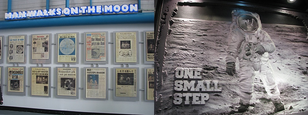 Newspaper display from Kennedy Space Center