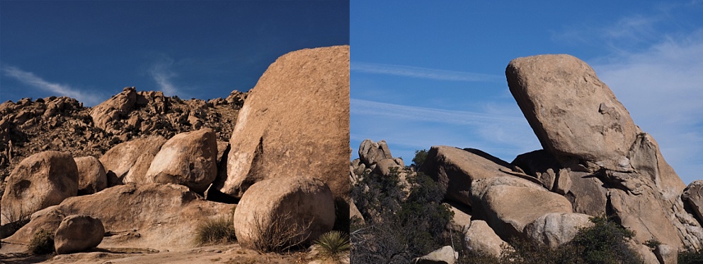 Rocky hillside at rest stop along I-10 east of Benson AZ