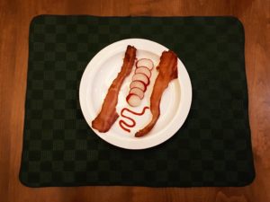 Breakfast radishes served with bacon
