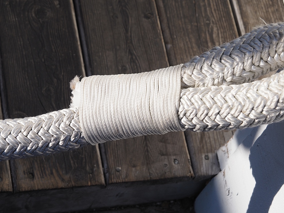Close-up of rope barrier