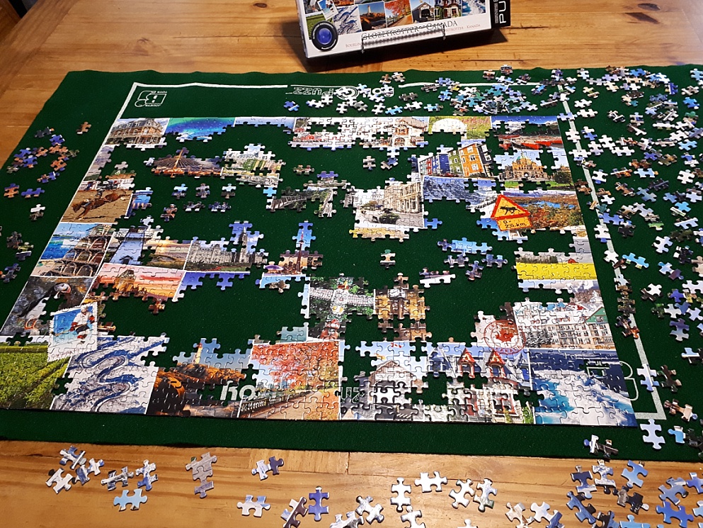 Partly solved 1,000-piece puzzle