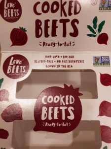 Label from cooked beets box