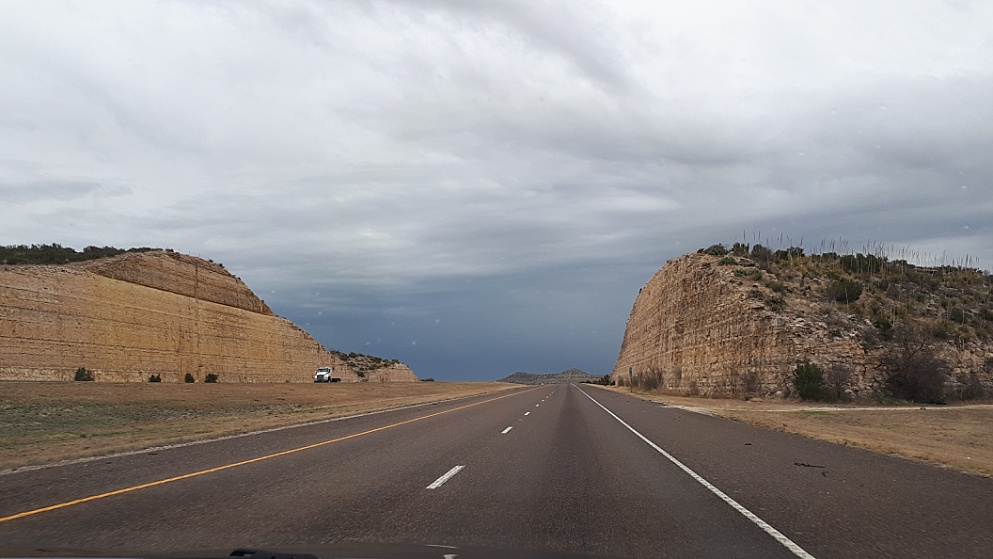 Roadcut scenery in south Texas