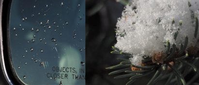 2-photo collage of storm leftovers