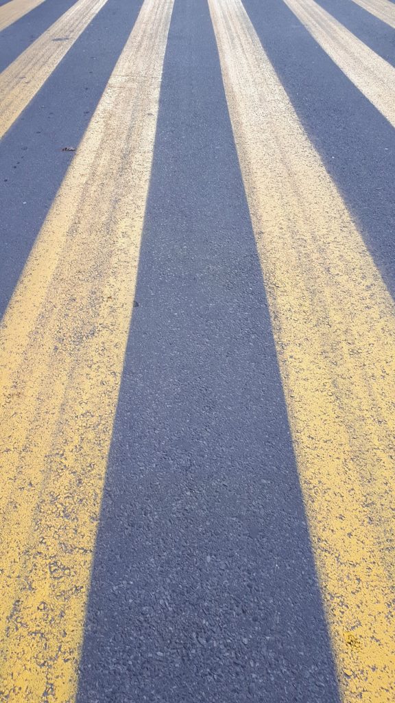 Yellow pavement markings