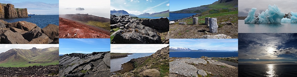 Collage of Icelandic landscapes